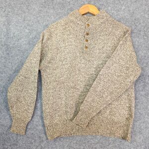 Vintage North Cape‎ Wool Youth Boys Sweater XL Fisherman Beige Melange Popover